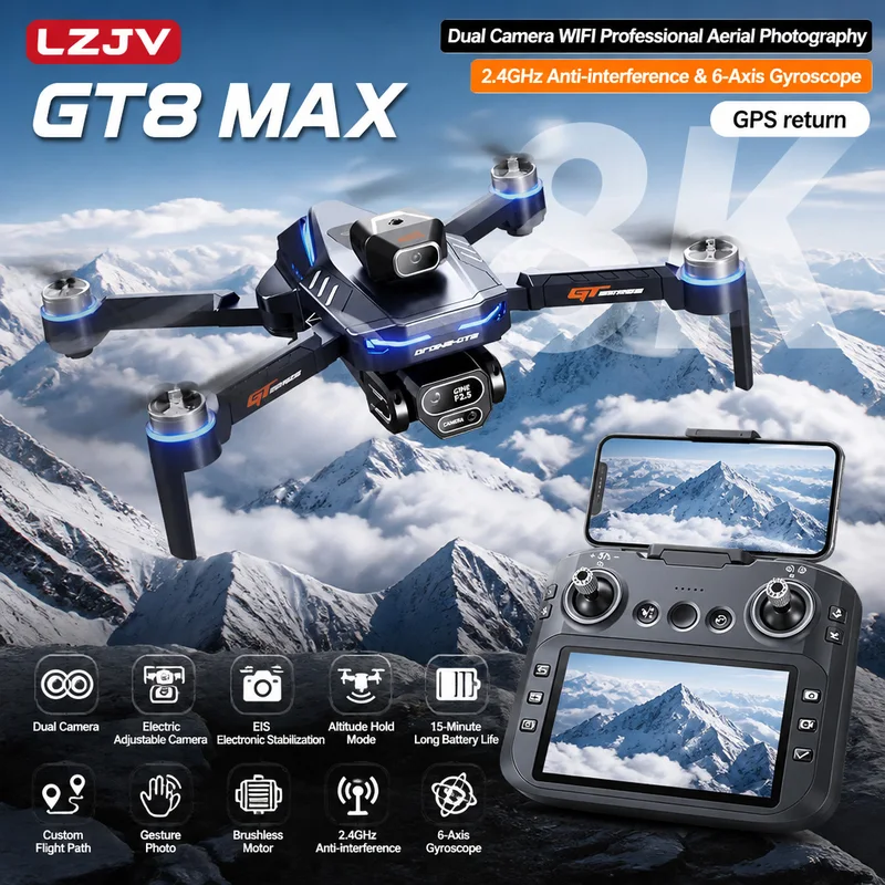 Drone Z - Дрон GT8 Max складной, 8K HD,