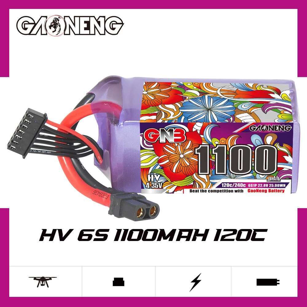 2 шт. GNB 6S Lipo аккумулятор  – обзор и цена Nano Quad Fpv
